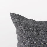 Sibyl Black Fabric Striped and White Fringed Pillow Cover w/Down Filler, Set of 2 by Mercana at Eve Furniture
