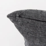 Sibyl Black Fabric Striped and White Fringed Pillow Cover w/Down Filler, Set of 2 by Mercana at Eve Furniture