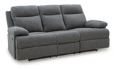 Side-Swipe Charcoal Manual Reclining Sofa & Loveseat by Ashley at Eve Furniture