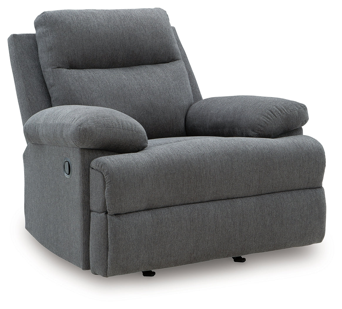 Side-Swipe Charcoal Manual Recliner by Ashley at Eve Furniture