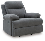 Side-Swipe Charcoal Manual Recliner by Ashley at Eve Furniture