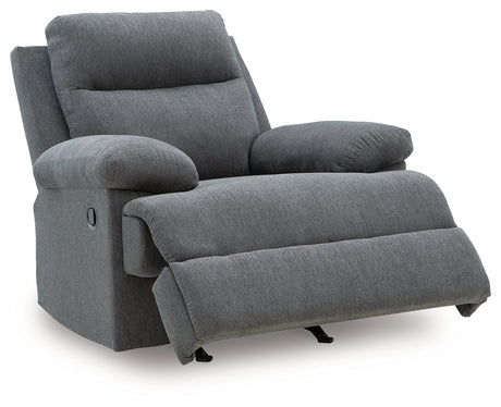 Side-Swipe Charcoal Manual Recliner by Ashley at Eve Furniture