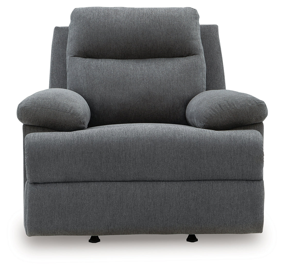 Side-Swipe Charcoal Manual Recliner by Ashley at Eve Furniture