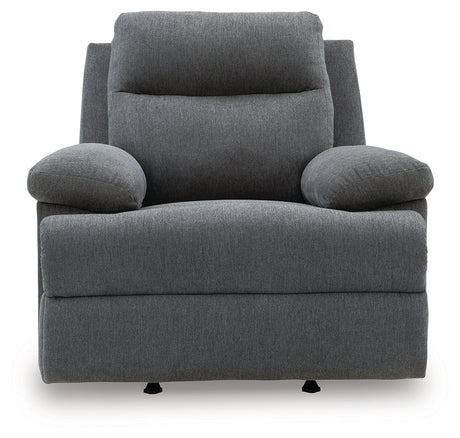 Side-Swipe Charcoal Manual Recliner by Ashley at Eve Furniture