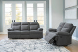 Side-Swipe Charcoal Reclining Living Room Set by Ashley at Eve Furniture
