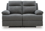 Side-Swipe Charcoal Reclining Living Room Set by Ashley at Eve Furniture