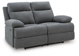 Side-Swipe Charcoal Reclining Living Room Set by Ashley at Eve Furniture