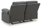 Side-Swipe Charcoal Manual Reclining Loveseat by Ashley at Eve Furniture