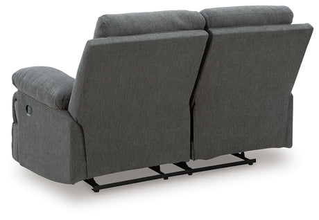 Side-Swipe Charcoal Manual Reclining Loveseat by Ashley at Eve Furniture