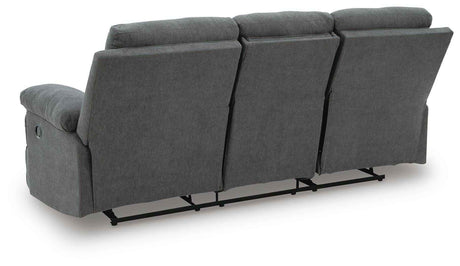 Side-Swipe Charcoal Reclining Sofa, Loveseat and Recliner by Ashley at Eve Furniture