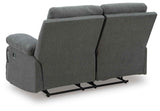 Side-Swipe Charcoal Reclining Sofa, Loveseat and Recliner by Ashley at Eve Furniture