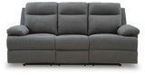 Side-Swipe Charcoal Reclining Sofa, Loveseat and Recliner by Ashley at Eve Furniture