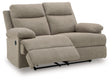Side-Swipe Mocha Manual Reclining Loveseat by Ashley at Eve Furniture