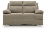 Side-Swipe Mocha Manual Reclining Sofa and Loveseat by Ashley at Eve Furniture