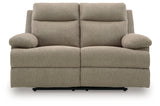 Side-Swipe Mocha Manual Reclining Loveseat by Ashley at Eve Furniture