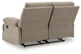 Side-Swipe Mocha Manual Reclining Sofa and Loveseat by Ashley at Eve Furniture