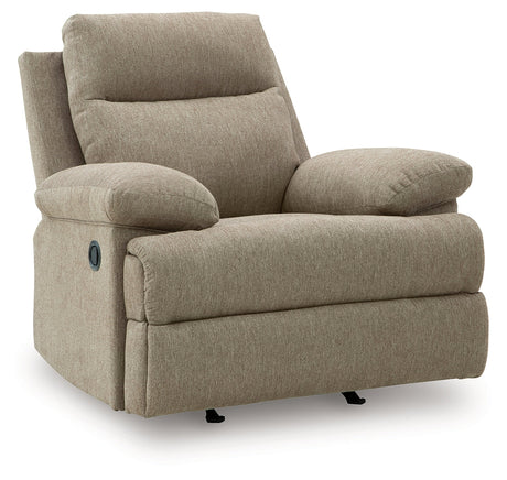 Side-Swipe Mocha Rocker Recliner by Ashley at Eve Furniture