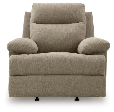 Side-Swipe Mocha Rocker Recliner by Ashley at Eve Furniture
