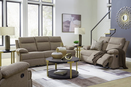 Side-Swipe Mocha Reclining Living Room Set by Ashley at Eve Furniture