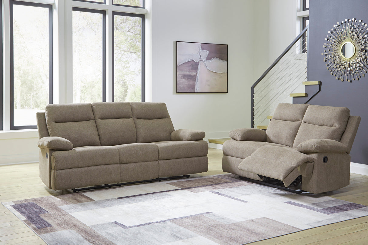 Side-Swipe Mocha Reclining Living Room Set by Ashley at Eve Furniture