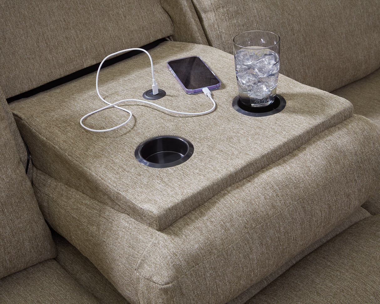 Side-Swipe Mocha Reclining Living Room Set by Ashley at Eve Furniture