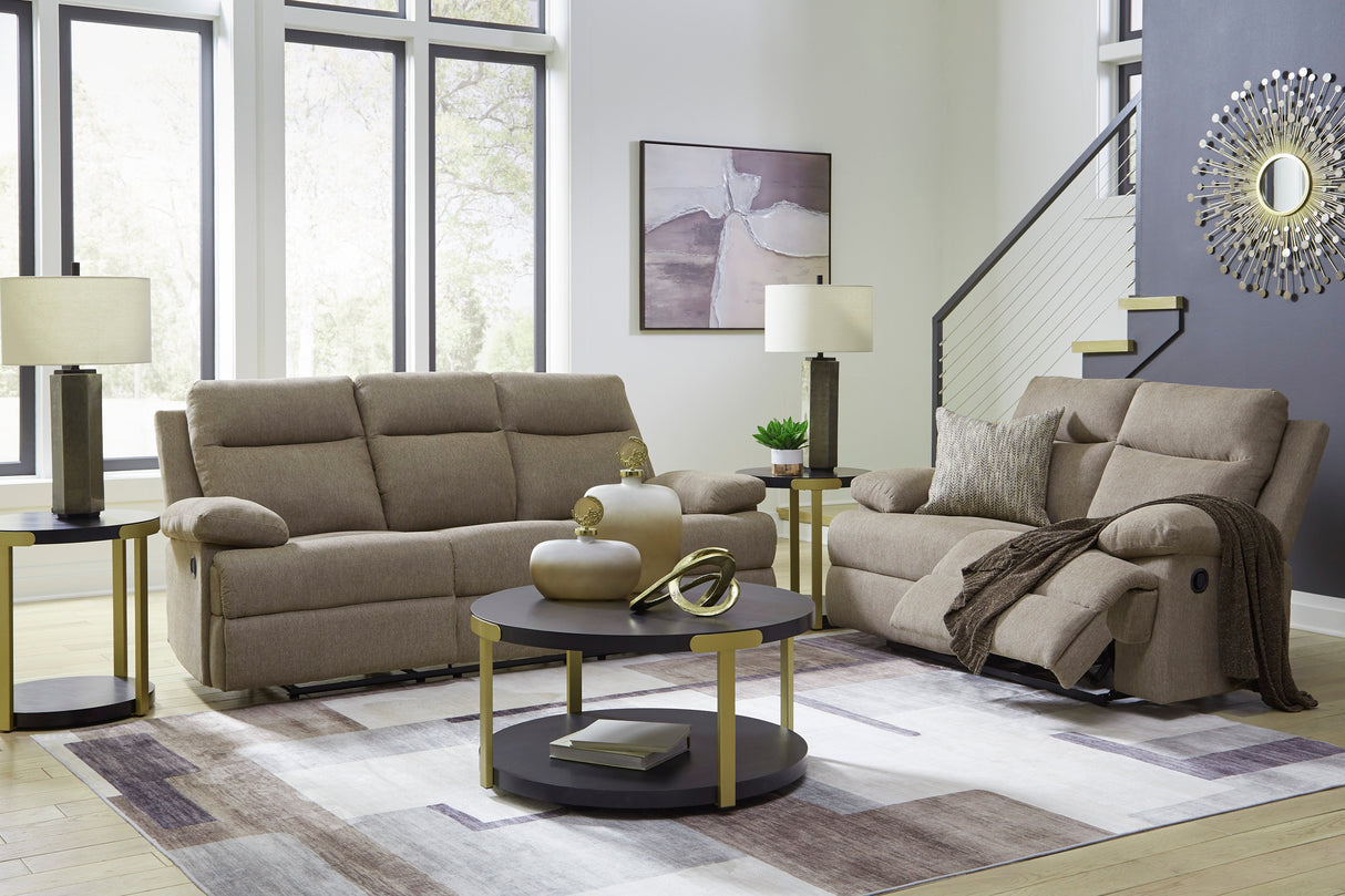 Side-Swipe Mocha Reclining Living Room Set by Ashley at Eve Furniture