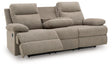 Side-Swipe Mocha Manual Reclining Sofa and Loveseat by Ashley at Eve Furniture