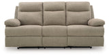 Side-Swipe Mocha Manual Reclining Sofa and Loveseat by Ashley at Eve Furniture