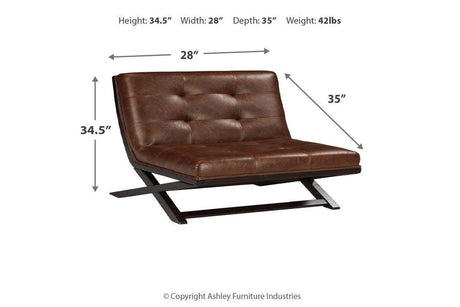Sidewinder Brown Accent Chair by Ashley at Eve Furniture