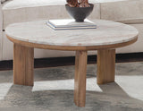 Sidney 3-Piece Round Toronto Brown Marble Top Table Set by Steve Silver at Eve Furniture