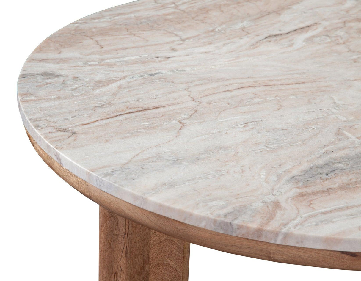 Sidney 3-Piece Round Toronto Brown Marble Top Table Set by Steve Silver at Eve Furniture