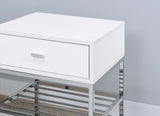 Siega White High Gloss/Chrome 1-Drawer Shoe Storage Entryway Bench by Coaster at Eve Furniture