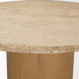 Siena 42" Round Travertine Pedestal Dining Table by Mercana at Eve Furniture