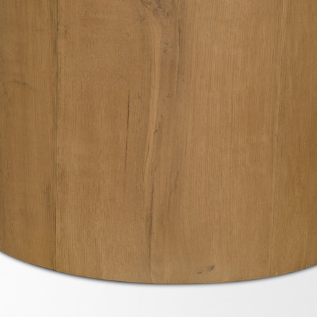 Siena Round Travertine Pedestal Dining Table by Mercana at Eve Furniture