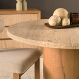 Siena 42" Round Travertine Pedestal Dining Table by Mercana at Eve Furniture