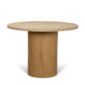Siena 42" Round Travertine Pedestal Dining Table by Mercana at Eve Furniture