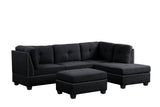 Sienna Boucle Black Sectional with Ottoman by Happy Homes at Eve Furniture