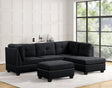 Sienna Boucle Black Sectional with Ottoman by Happy Homes at Eve Furniture