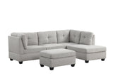 Sienna Boucle Gray Sectional with Ottoman by Happy Homes at Eve Furniture