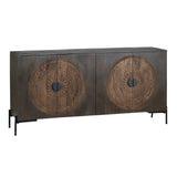 Sienna Brown/Black Four-Door Sideboard by Crestview at Eve Furniture