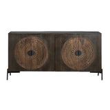 Sienna Brown/Black Four-Door Sideboard by Crestview at Eve Furniture