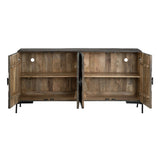Sienna Brown/Black Four-Door Sideboard by Crestview at Eve Furniture