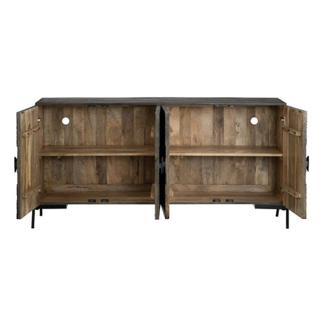 Sienna Brown/Black Four-Door Sideboard by Crestview at Eve Furniture