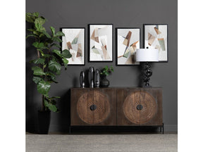 Sienna Brown/Black Four-Door Sideboard by Crestview at Eve Furniture