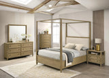 Sienna Rustic Natural Canopy Platform Bedroom Set by Crown Mark at Eve Furniture