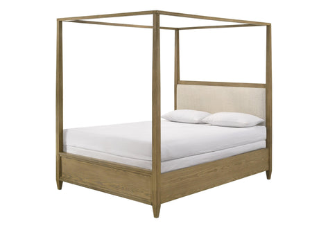 Sienna Rustic Natural King Canopy Platform Bed by Crown Mark at Eve Furniture