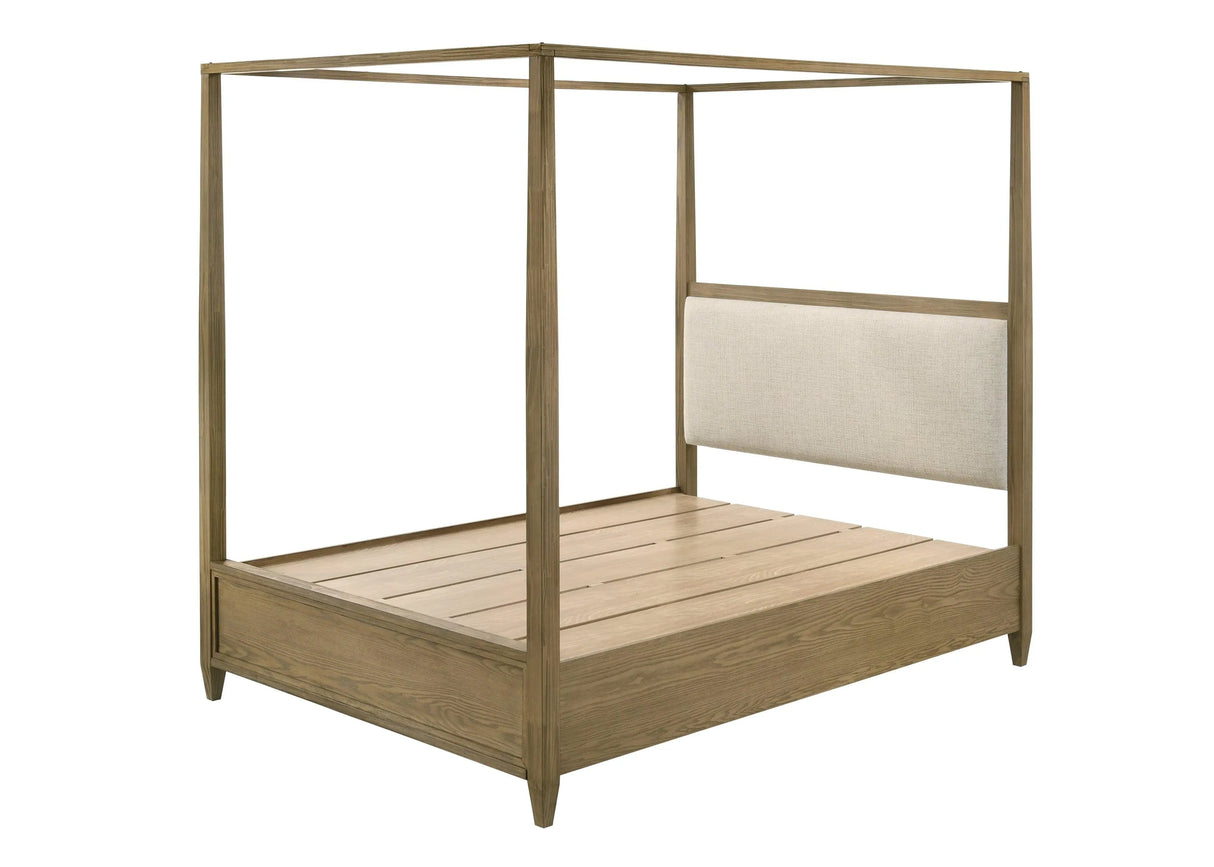 Sienna Rustic Natural King Canopy Platform Bed by Crown Mark at Eve Furniture
