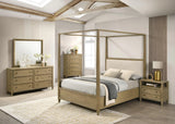 Sienna Rustic Natural Queen Canopy Platform Bed by Crown Mark at Eve Furniture