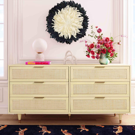 Sierra Cane 6 Drawer Dresser by TOV Furniture at Eve Furniture