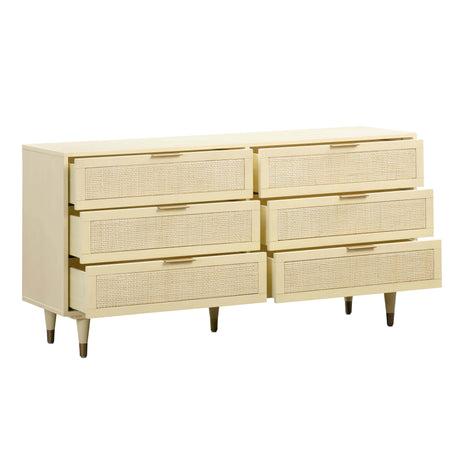 Sierra Cane 6 Drawer Dresser by TOV Furniture at Eve Furniture